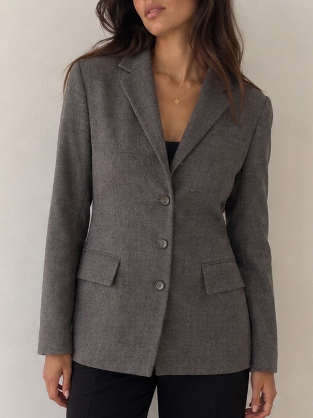 Jil Sander Vintage Charcoal Gray Wool Tailored Blazer (Size 34 / US S)